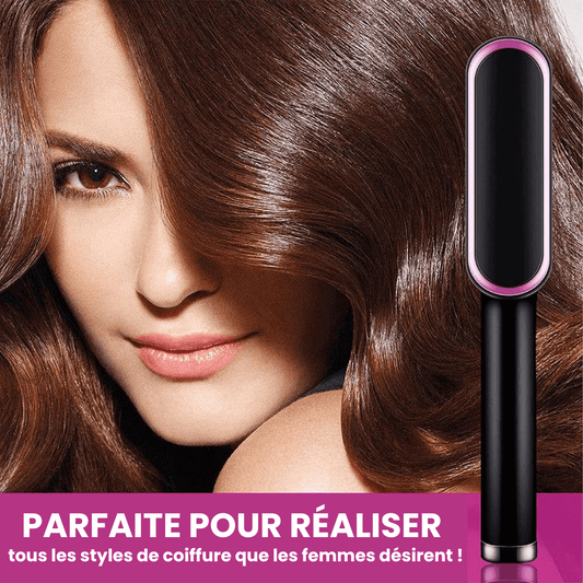 Brosse Lissante PRO 5 en 1 - Lisse, Sèche, Hydrate, Coiffe et Anti-Frizz