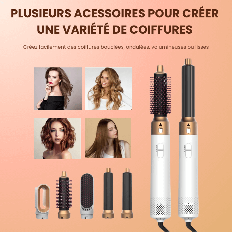 Air Glam Pro 5 en 1 - Sèche, Lisse, Crée des Boucles et Volume