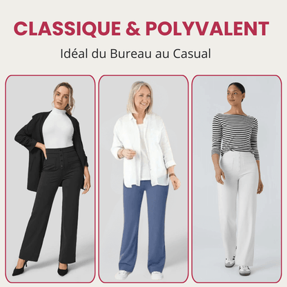 Pantalon de Taille Haute et Élastique Chic