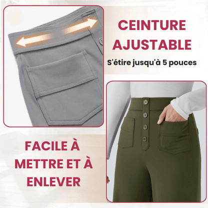 Pantalon de Taille Haute et Élastique Chic