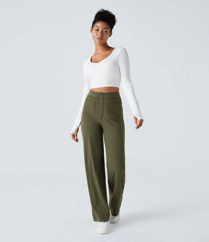 Chic High-Waisted und Elastische Hose