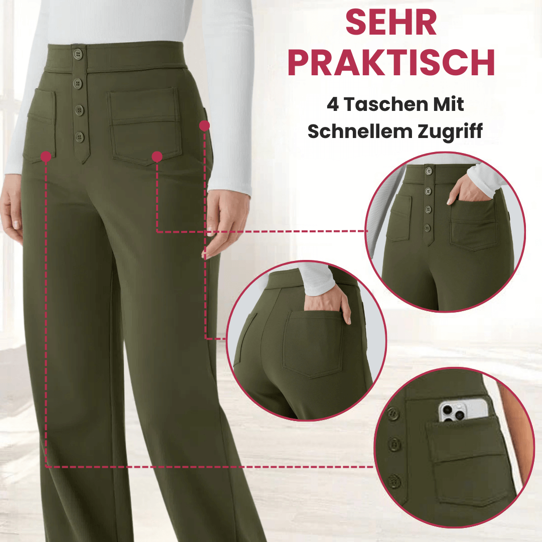 Chic High-Waisted und Elastische Hose