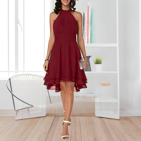 Raela Chiffon Dress with Ruffles